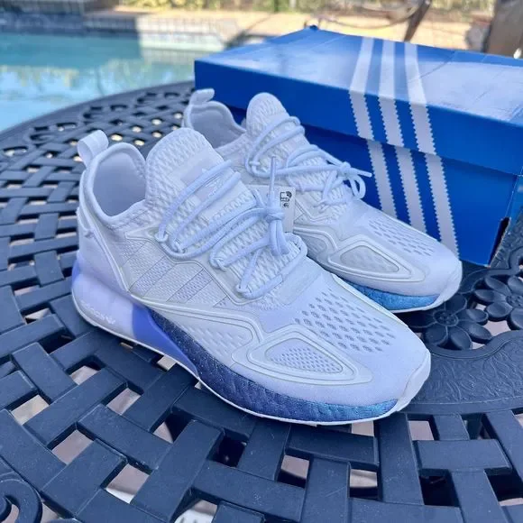 adidas | Shoes | Adidas Zx 2k Boost White Boost Blue Violet Mens Athletic  Shoes Fv2928 | Poshmark